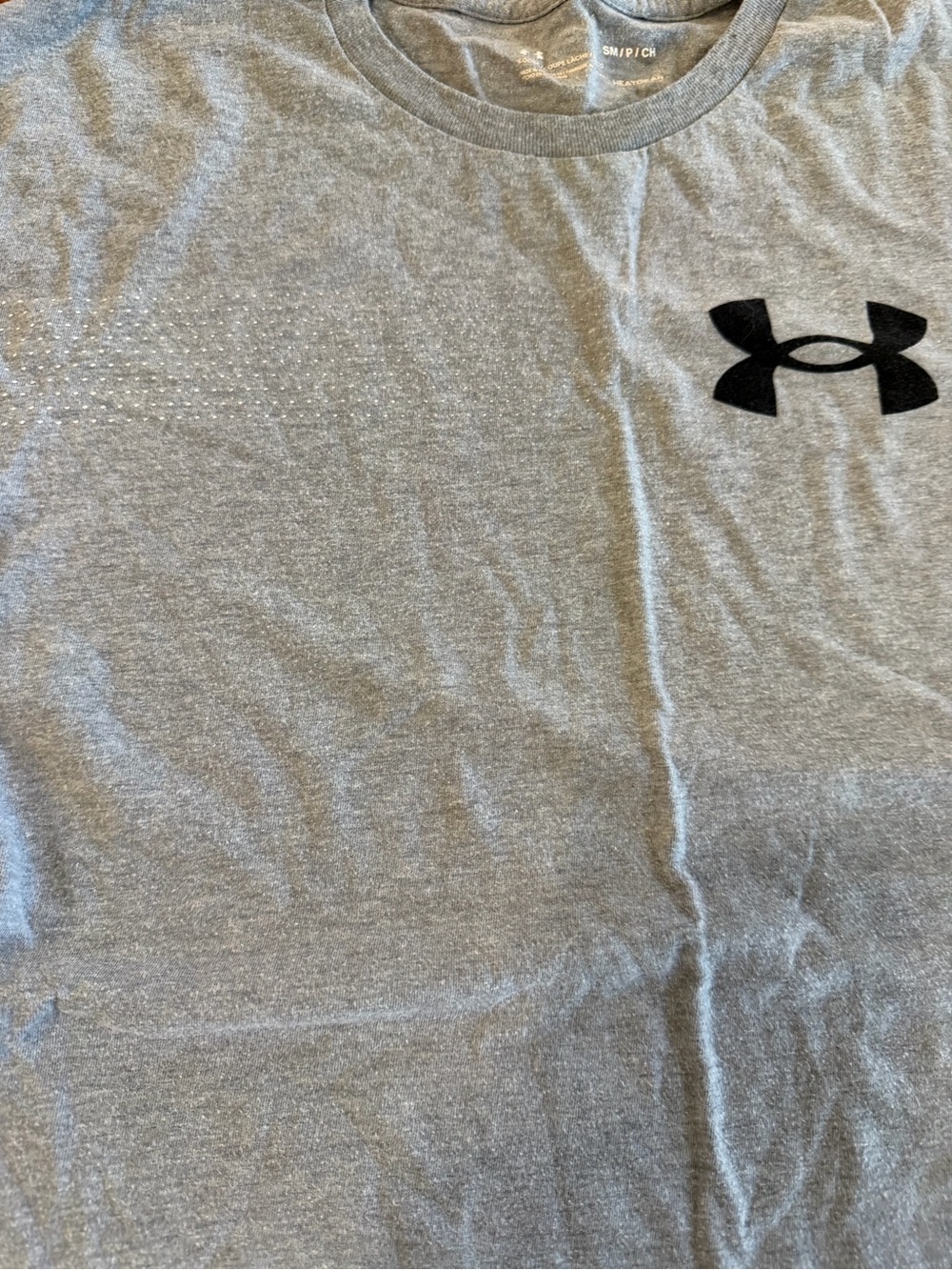 Under Armour Men’s Small Gray Short-Sleeve Tech Tee with Black Logo - Picture 3 of 8